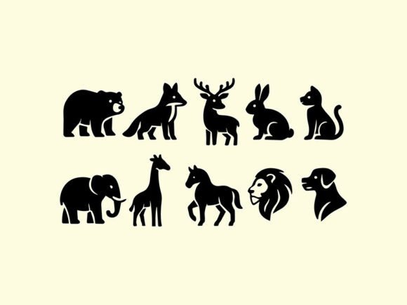 10 Animals Vector Icon: A Versatile Design Resource for Modern Creatives