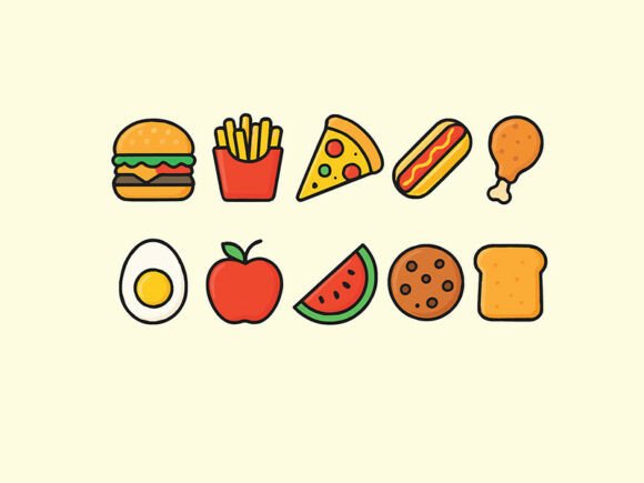 10 Foods Color Icon: A Modern Design Solution for Creative Professionals