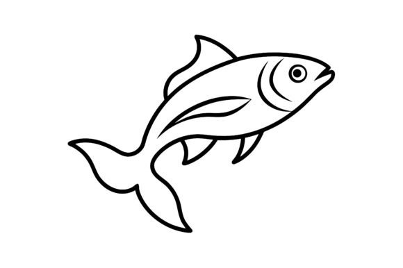 Abstract Fish Swimming Line Drawing: A Modern Design Asset for Creative Professionals