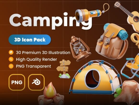 Camping 3D Illustrations: Elevating Visual Storytelling in Modern Design