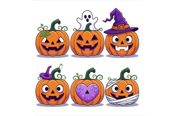 Cartoon Halloween Pumpkins: A Versatile Design Resource for Creative Projects