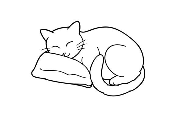 Cat Sleeping with Pillow Single Line Ske: Integrating Minimalist Design into Modern Creative Workflows