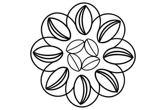 Coffee Beans Circle Line Art: A Modern Design Asset for Creative Projects
