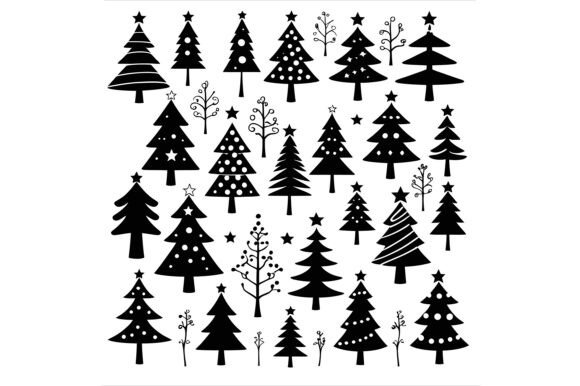 Collection of Various Christmas Trees: A Versatile Design for Creative Projects