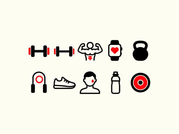 Fitness Gym Icon Color Sets for Modern Design Projects