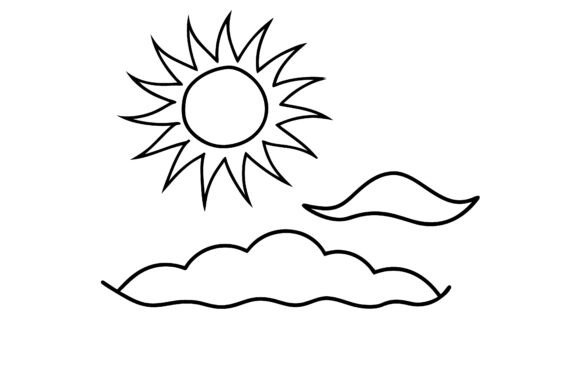 How Abstract Sun and Clouds Line Sketch Adds Value to Creative and Business Projects