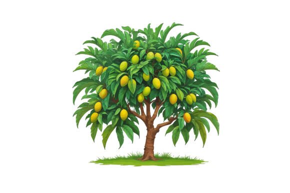 Illustration of a Mango Tree: A Versatile Design Asset for Creative Projects