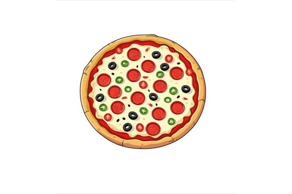 Illustration of a Pizza, Delicious Food: A Versatile Design Resource for Creators and Entrepreneurs