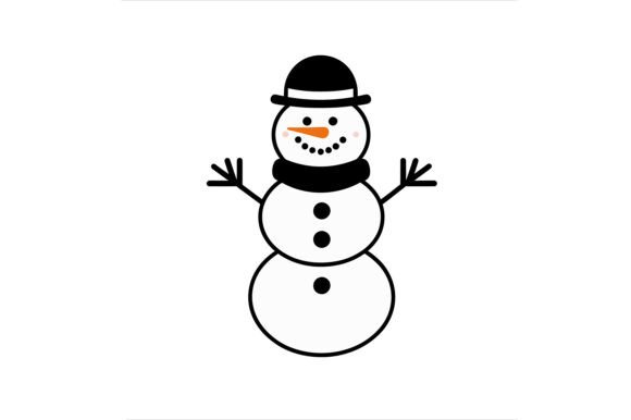 Illustration of a Snowman with Hat: A Versatile Design Resource for Creative Projects