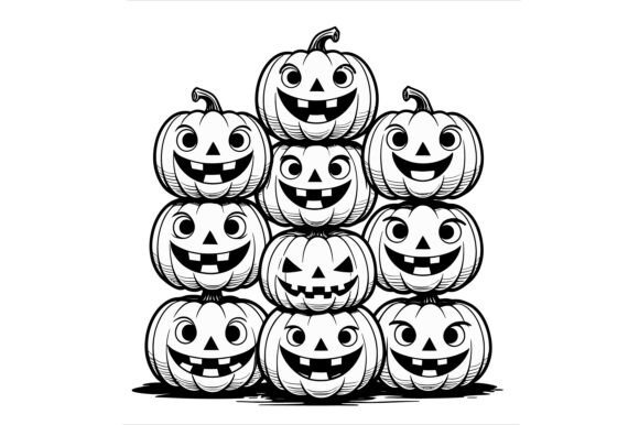 Stack of Halloween Pumpkins: A Versatile Design for Creative Projects
