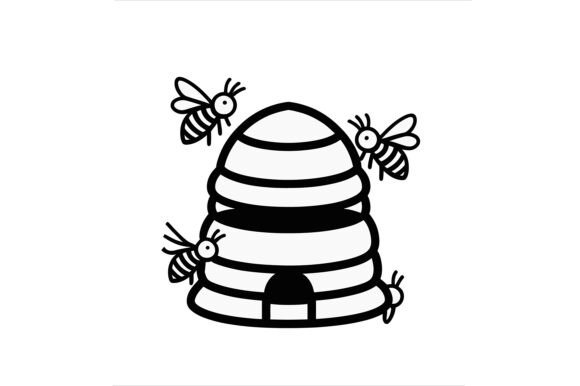 Strategic Design with A Beehive with Bees Flying Around: Enhancing Creativity and Brand Identity