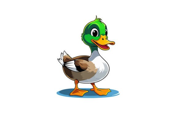Vector Art of Adorable Cartoon Duck: A Flexible Design Resource for Creative Projects