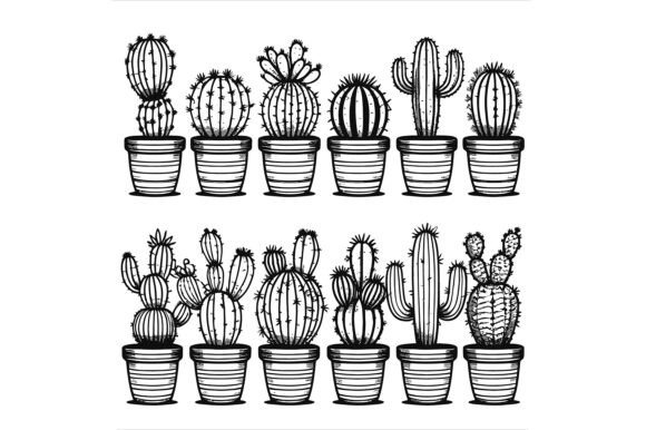 Vector Art of Collection of Cactus: A Design Asset
