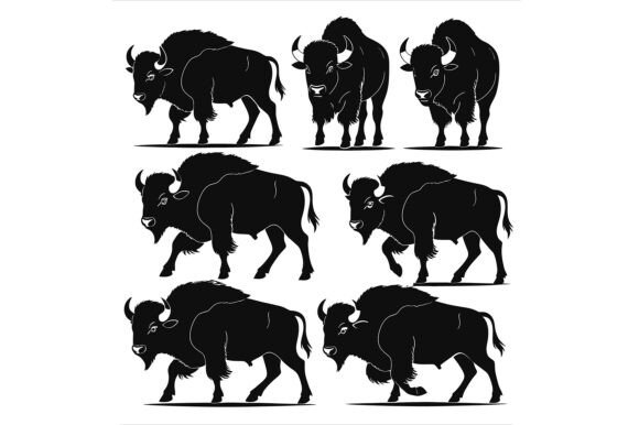 Vector Art of Set of Bison Silhouettes: A Practical Guide for Designers