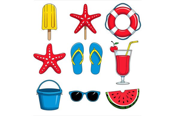 Vector Art of Summer Beach Element