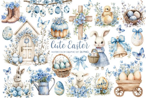 Watercolor Blue Easter Clipart Png: A Practical Resource for Designers
