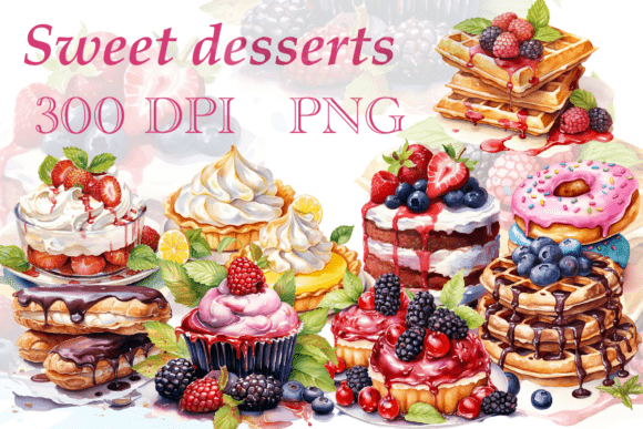 Watercolor Clipart of Sweet Desserts: A Strategic Asset for Visual Communication